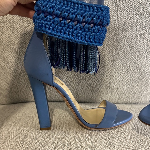 Roberto Cavalli Shoes - Roberto Cavalli - size 36 Light Blue Women's Fringe Heeled Sandals